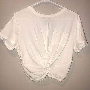 White Forever 21 Crop T-Shirt